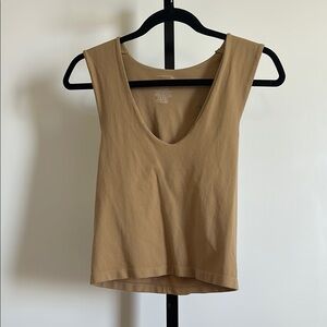 Women's Tan Sleeveless Top